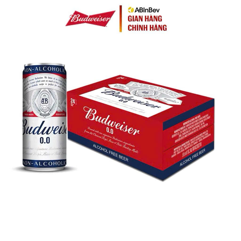 Bia Budweiser Không Cồn 0% – Thùng 24 Lon 330ml