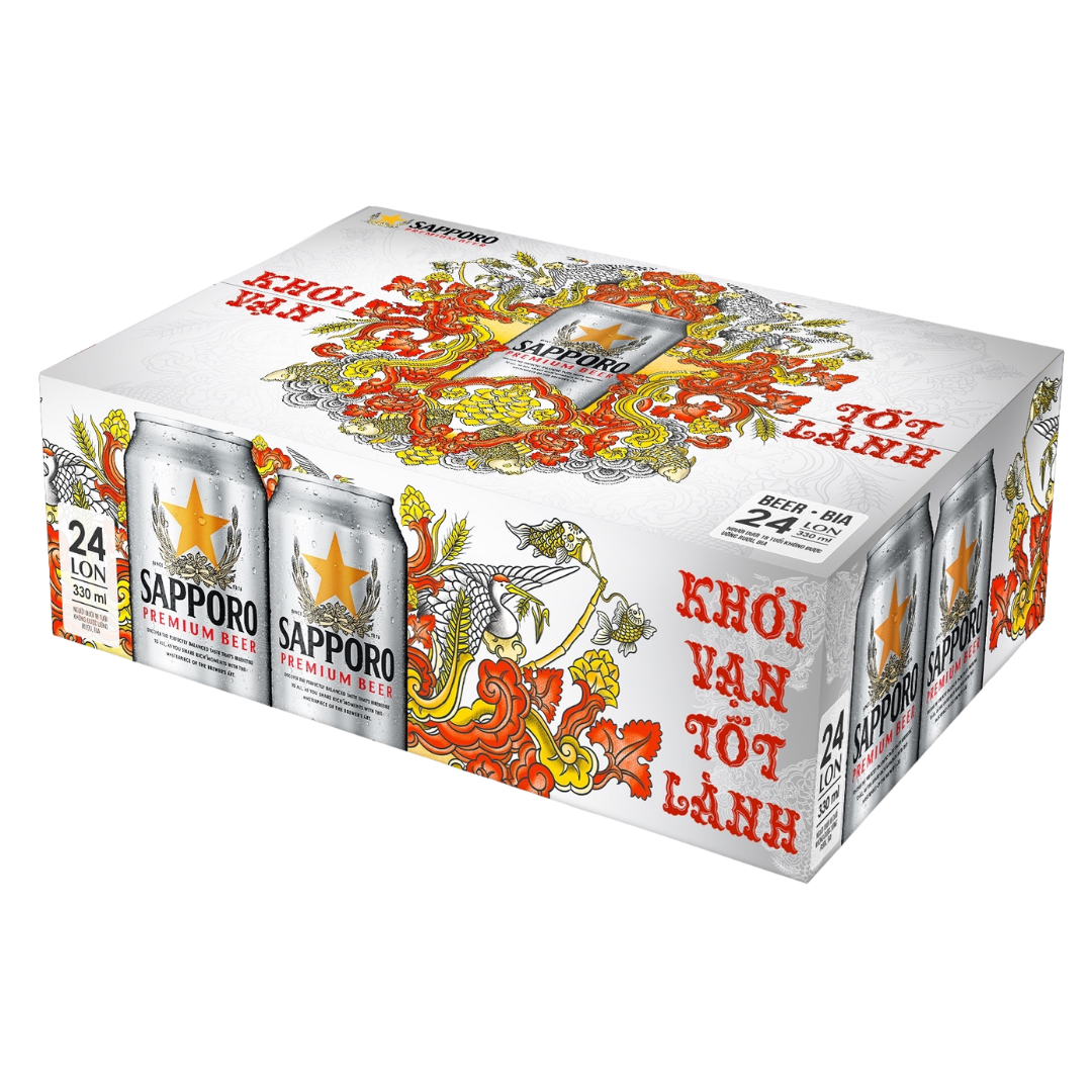Bia Sapporo Premium 5% – Thùng 24 Lon 330ml - Ảnh 2