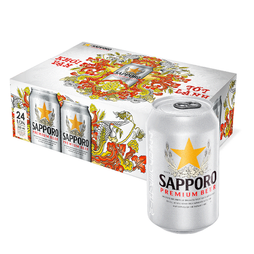 Bia Sapporo Premium 5% – Thùng 24 Lon 330ml