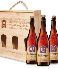 Hộp Quà Gỗ Bia Hà Lan La Trappe Quadrupel 10% – Set 3 Chai 750ml