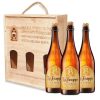 Hộp Quà Gỗ Bia Hà Lan La Trappe Blond 6.5% – Set 3 Chai 750ml
