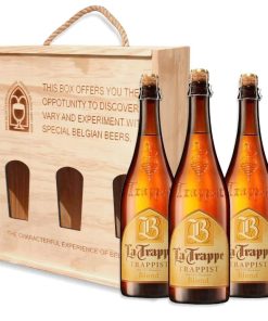 Hộp Quà Gỗ Bia Hà Lan La Trappe Blond 6.5% – Set 3 Chai 750ml
