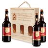 Hộp Quà Gỗ Bia Bỉ Chimay Đỏ 7% – Set 3 Chai 750ml