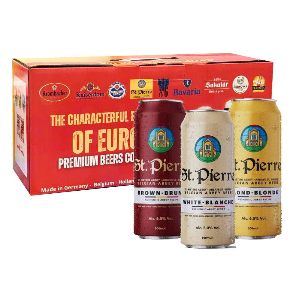 Hộp Quà Bia Bỉ St. Pierre Mix – Set 12 Lon 500ml