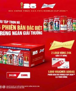 Bia Budweiser Sleek 5% VN - Thùng 24 Lon 330ml