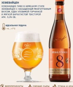Bia Nga Baltika 8 Hefeweizen 5% - Thùng 20 Chai 500ml