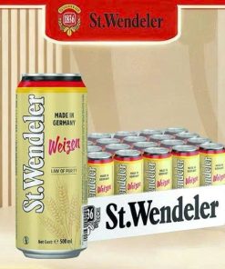 Bia Đức St. Wendeler Weizen 5.1% – Thùng 24 lon 500ml (HSD Sale: 05/12/26)