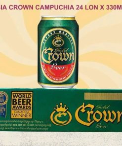 Bia Campuchia Gold Crown 4.5% - Thùng 24 Lon 330ml