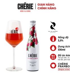Bia Bỉ Chérie Bière Framboise (Mâm Xôi) 3.5% - Thùng 12 Chai 330ml (HSD Sale: 27/09/26)