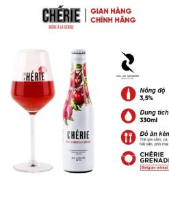 Bia Bỉ Chérie Bière Grenade (Lựu) 3.5% - Thùng 12 Chai 330ml (HSD Sale: 08/10/26)