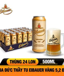 Bia Đức Eibauer Hefeweizen Hell 5.2% – Thùng 24 Lon 500ml